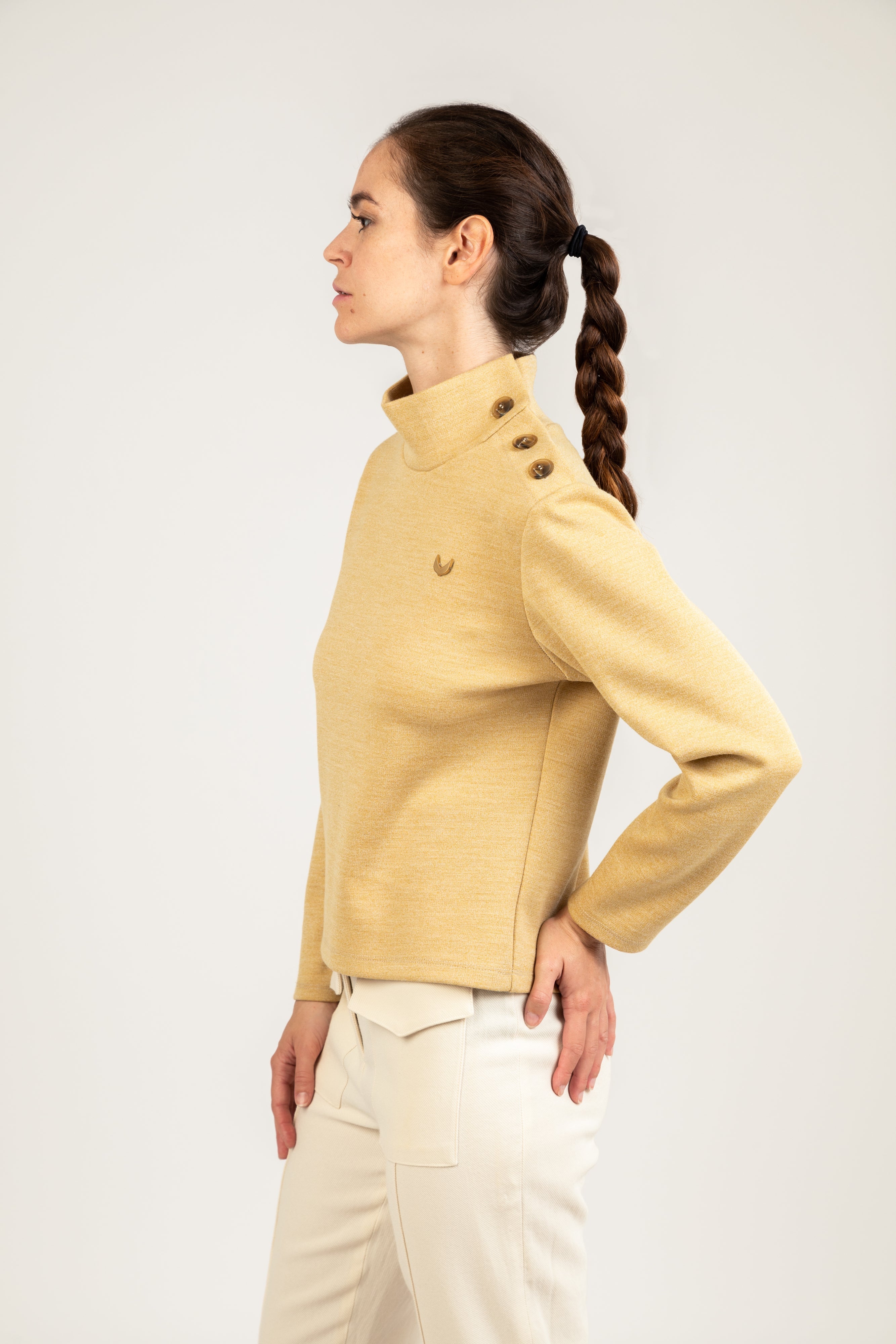 LUTAN RG - High Collar Sweater in Twisted Wool Jersey – MEUNE
